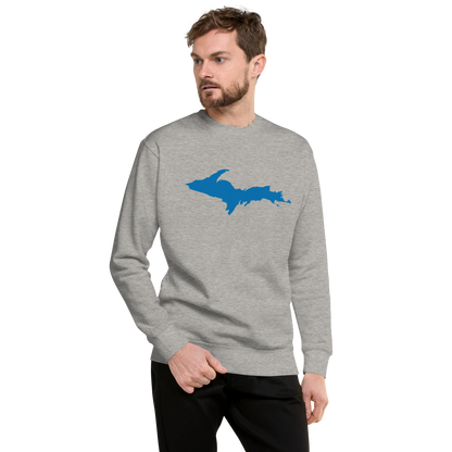 Michigan Upper Peninsula Sweatshirt (w/ Azure UP Outline) | Unisex Premium