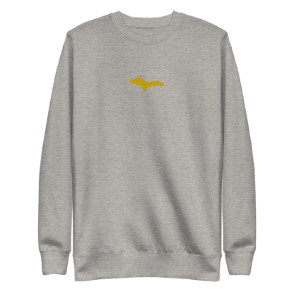 Michigan Upper Peninsula Sweatshirt (w/ Embroidered Gold UP Outline) | Unisex Premium