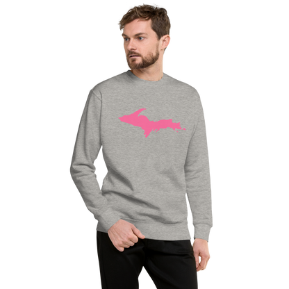 Michigan Upper Peninsula Sweatshirt (w/ Pink UP Outline) | Unisex Premium