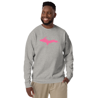 Michigan Upper Peninsula Sweatshirt (w/ Pink UP Outline) | Unisex Premium