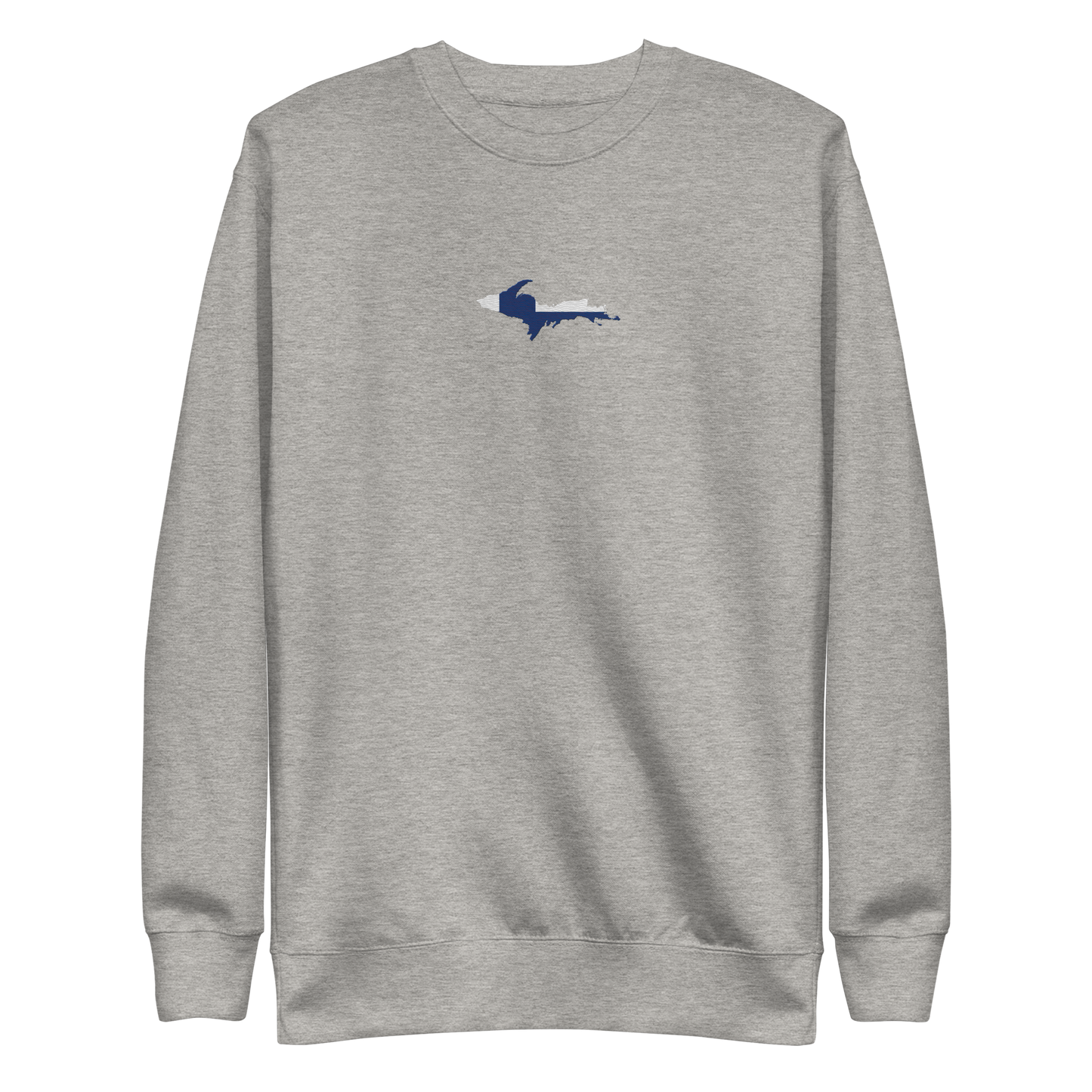 Michigan Upper Peninsula Sweatshirt (Embroidered w/ UP Finland Flag Outline) | Unisex Premium