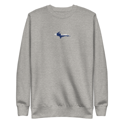 Michigan Upper Peninsula Sweatshirt (Embroidered w/ UP Finland Flag Outline) | Unisex Premium