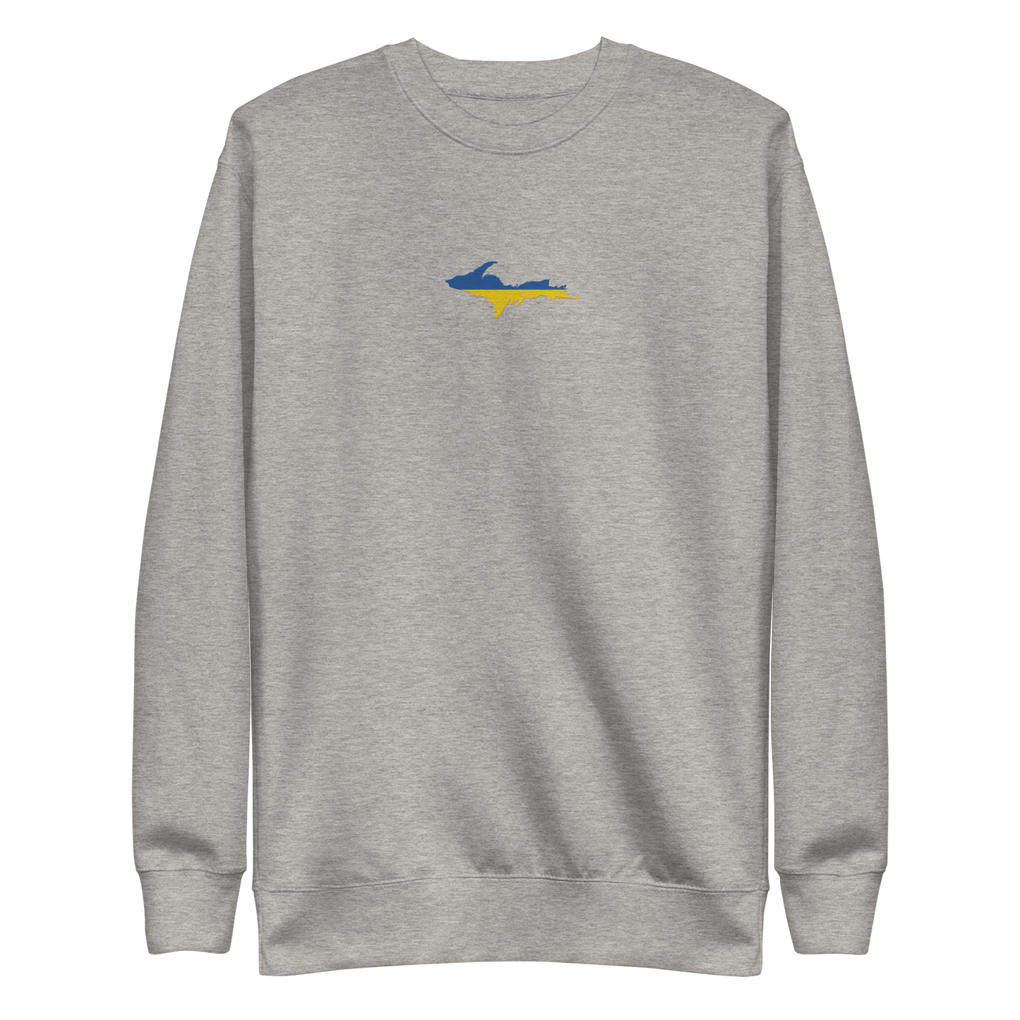 Michigan Upper Peninsula Sweatshirt (Embroidered w/ UP Ukraine Flag Outline) | Unisex Premium