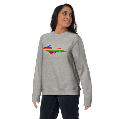 Michigan Upper Peninsula Sweatshirt (w/ UP Pride Flag Outline) | Unisex Premium