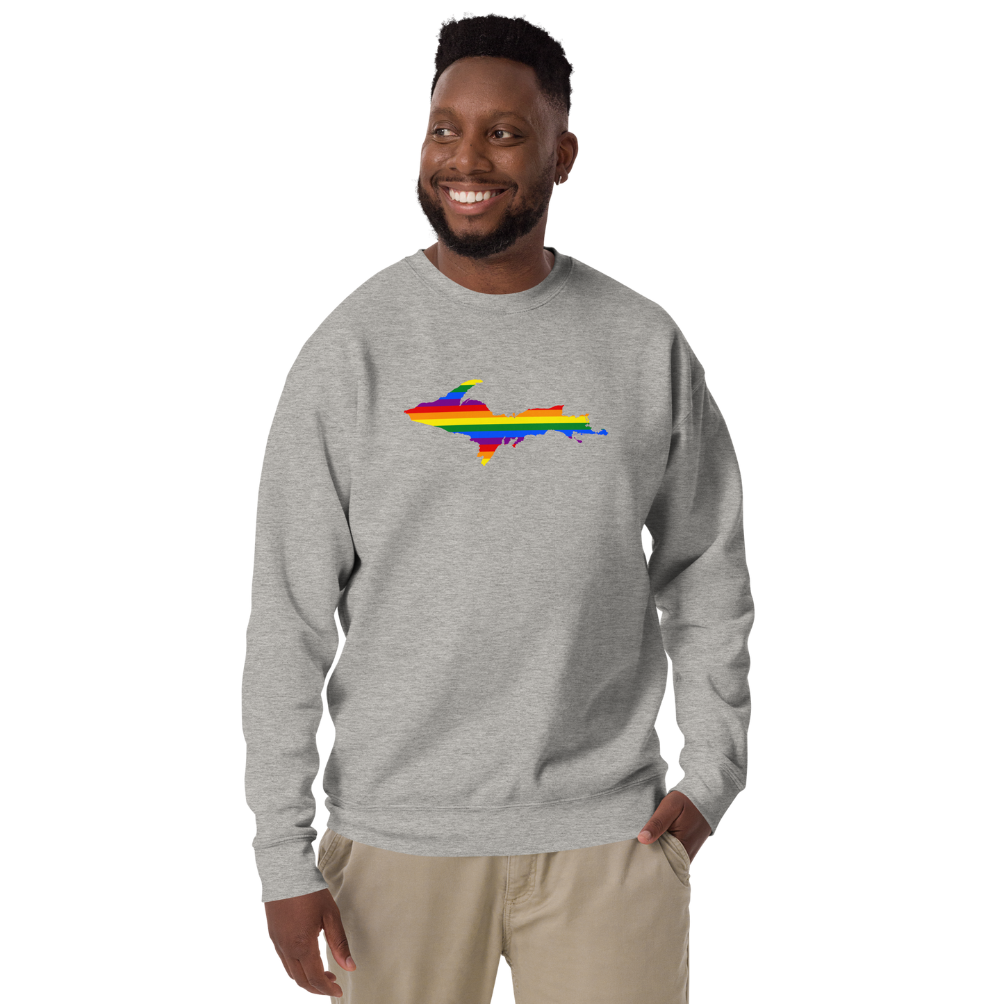 Michigan Upper Peninsula Sweatshirt (w/ UP Pride Flag Outline) | Unisex Premium