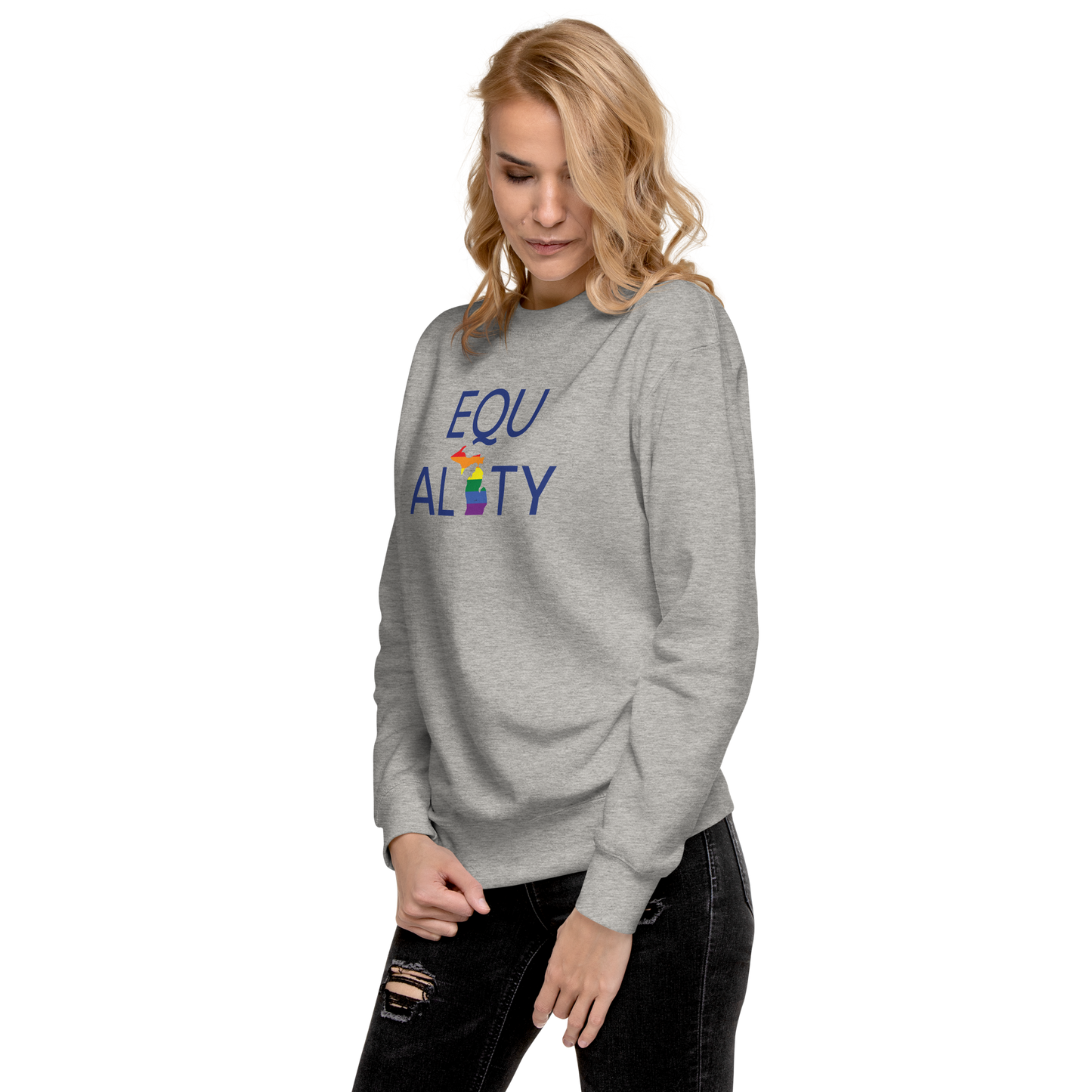 Michigan 'Equality' Premium Sweatshirt (LGBTQ Pride Colors)