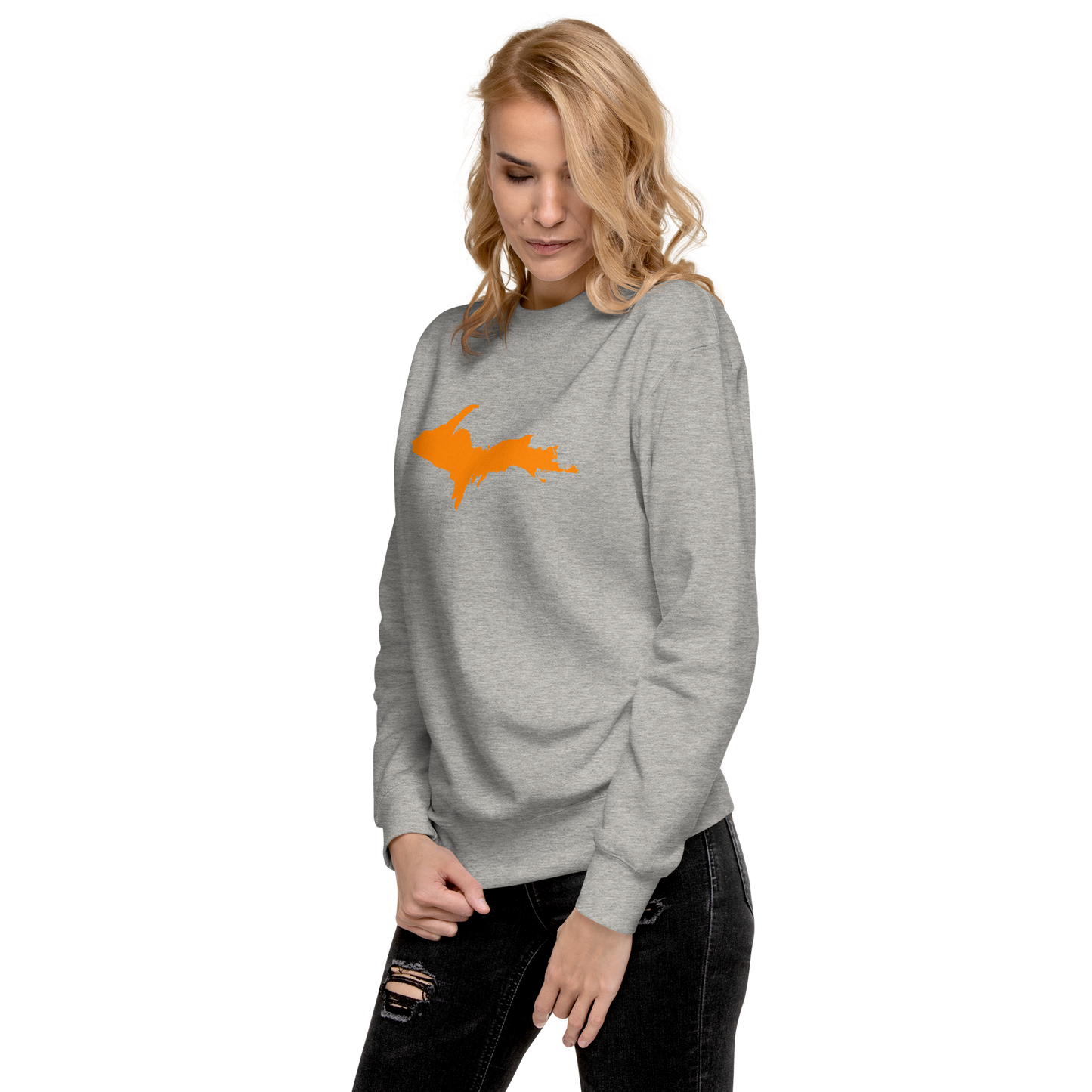 Michigan Upper Peninsula Sweatshirt (w/ Orange UP Outline) | Unisex Premium