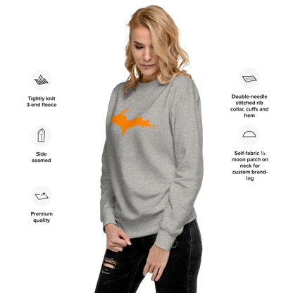 Michigan Upper Peninsula Sweatshirt (w/ Orange UP Outline) | Unisex Premium