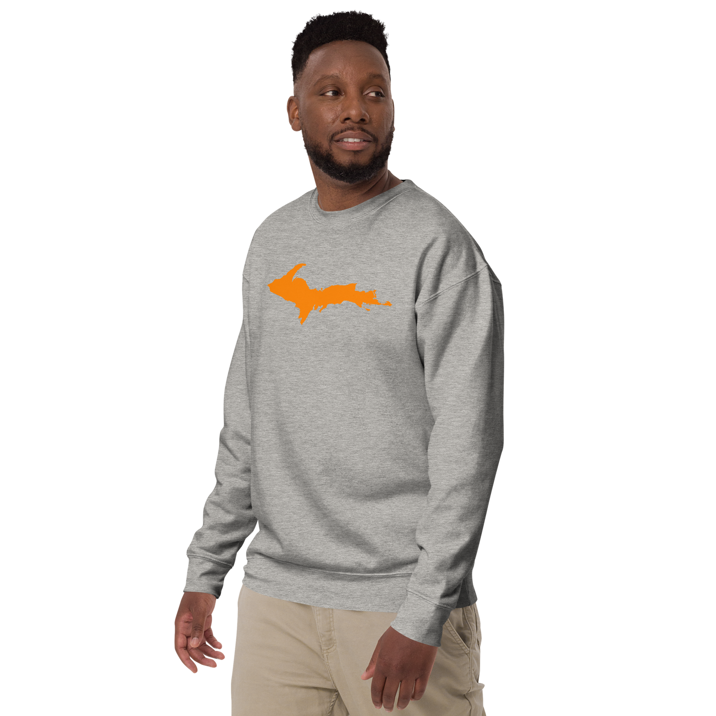 Michigan Upper Peninsula Sweatshirt (w/ Orange UP Outline) | Unisex Premium