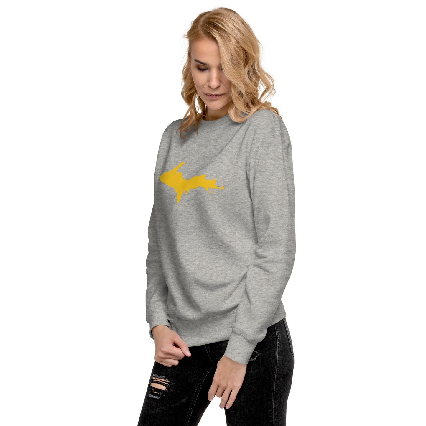 Michigan Upper Peninsula Sweatshirt (w/ Gold UP Outline) | Unisex Premium