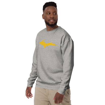 Michigan Upper Peninsula Sweatshirt (w/ Gold UP Outline) | Unisex Premium