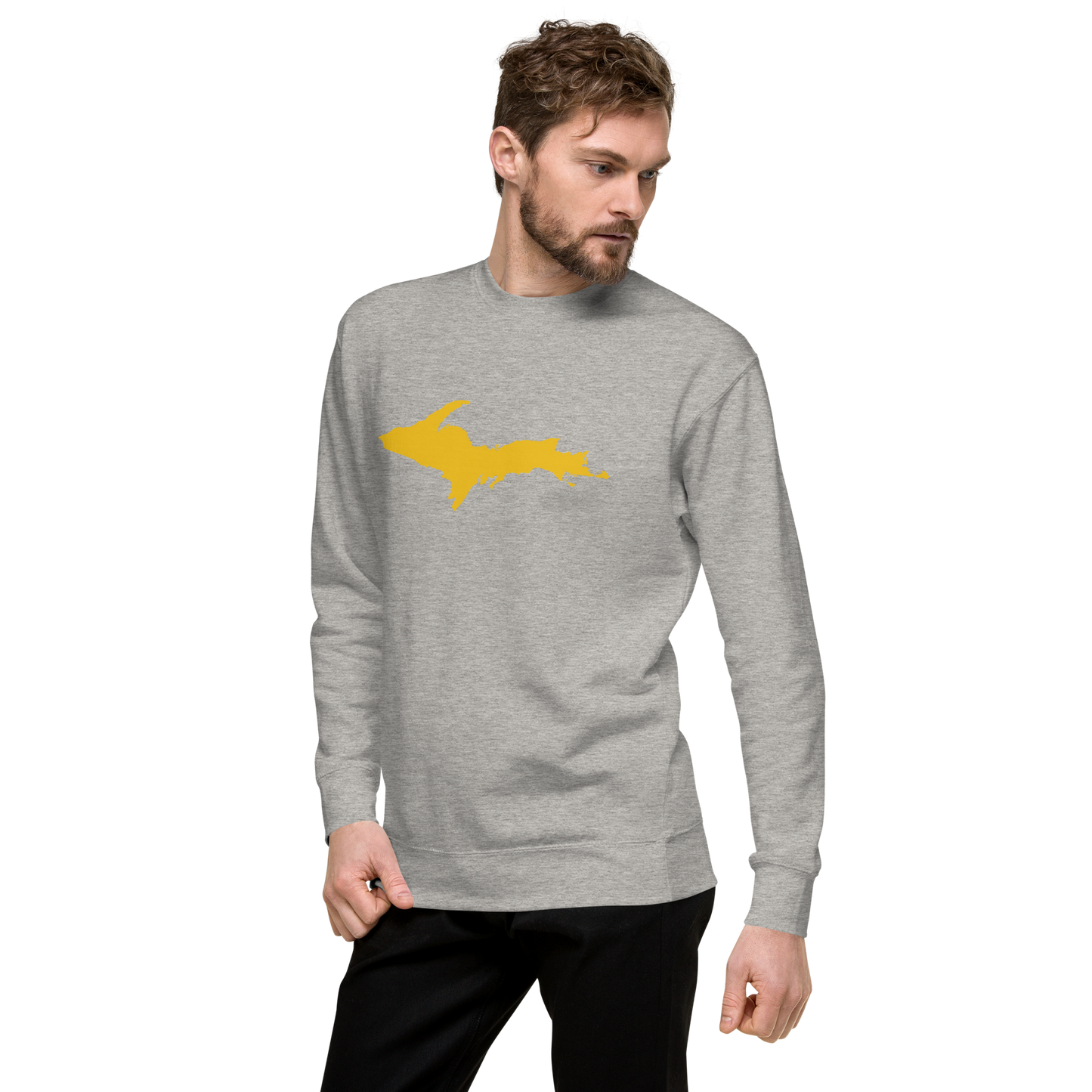 Michigan Upper Peninsula Sweatshirt (w/ Gold UP Outline) | Unisex Premium