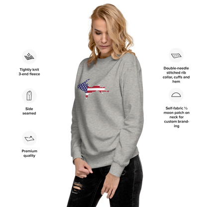 Michigan Upper Peninsula Sweatshirt (w/ UP USA Flag Outline) | Unisex Premium