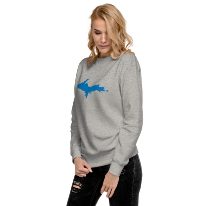 Michigan Upper Peninsula Sweatshirt (w/ Azure UP Outline) | Unisex Premium