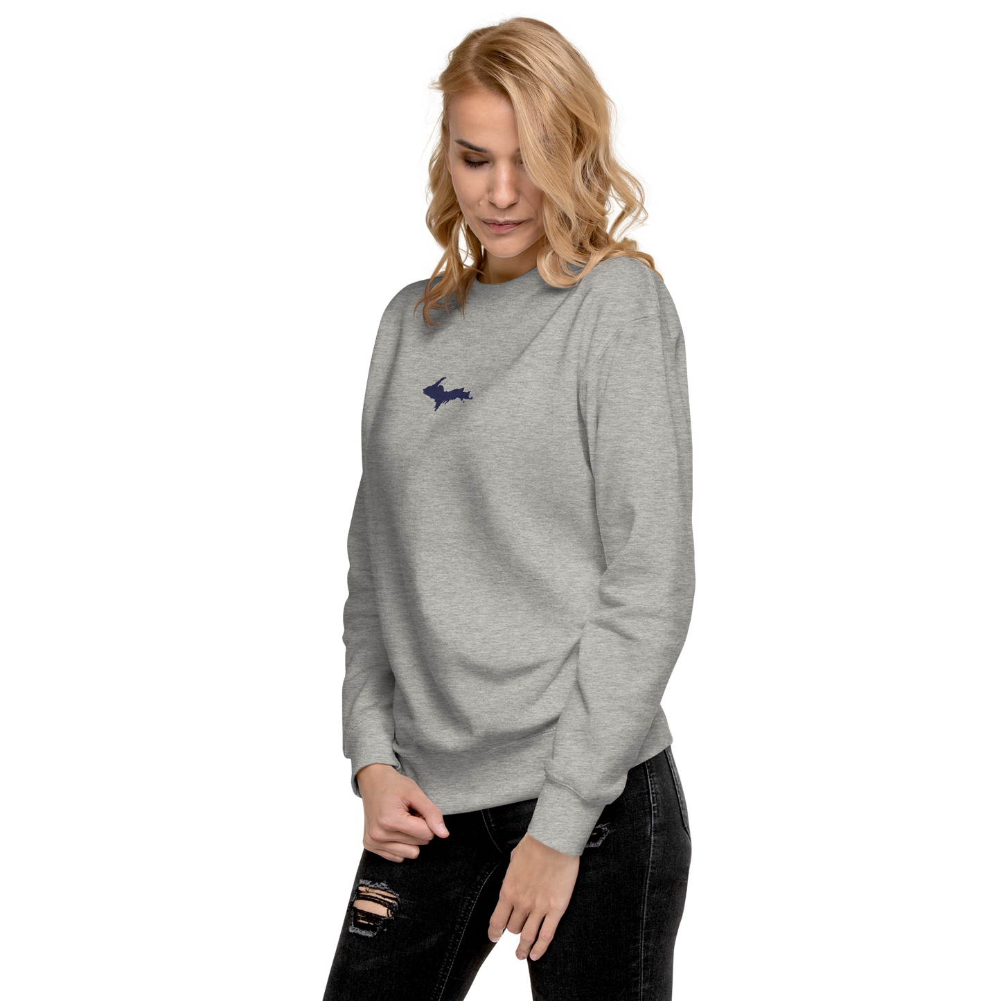 Michigan Upper Peninsula Sweatshirt (w/ Embroidered UP Outline) | Unisex Premium