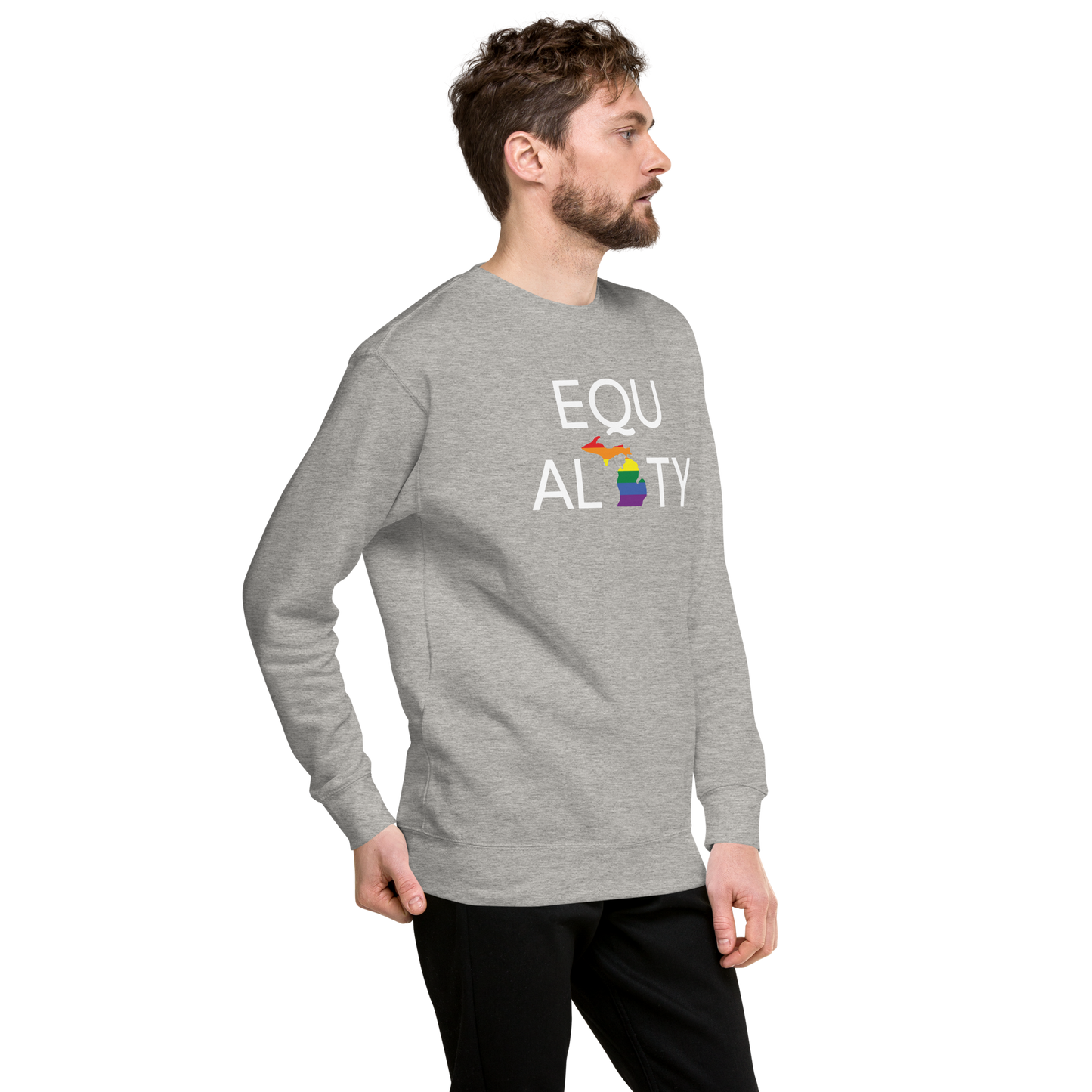 Michigan 'Equality' Premium Sweatshirt (LGBTQ Pride Colors)