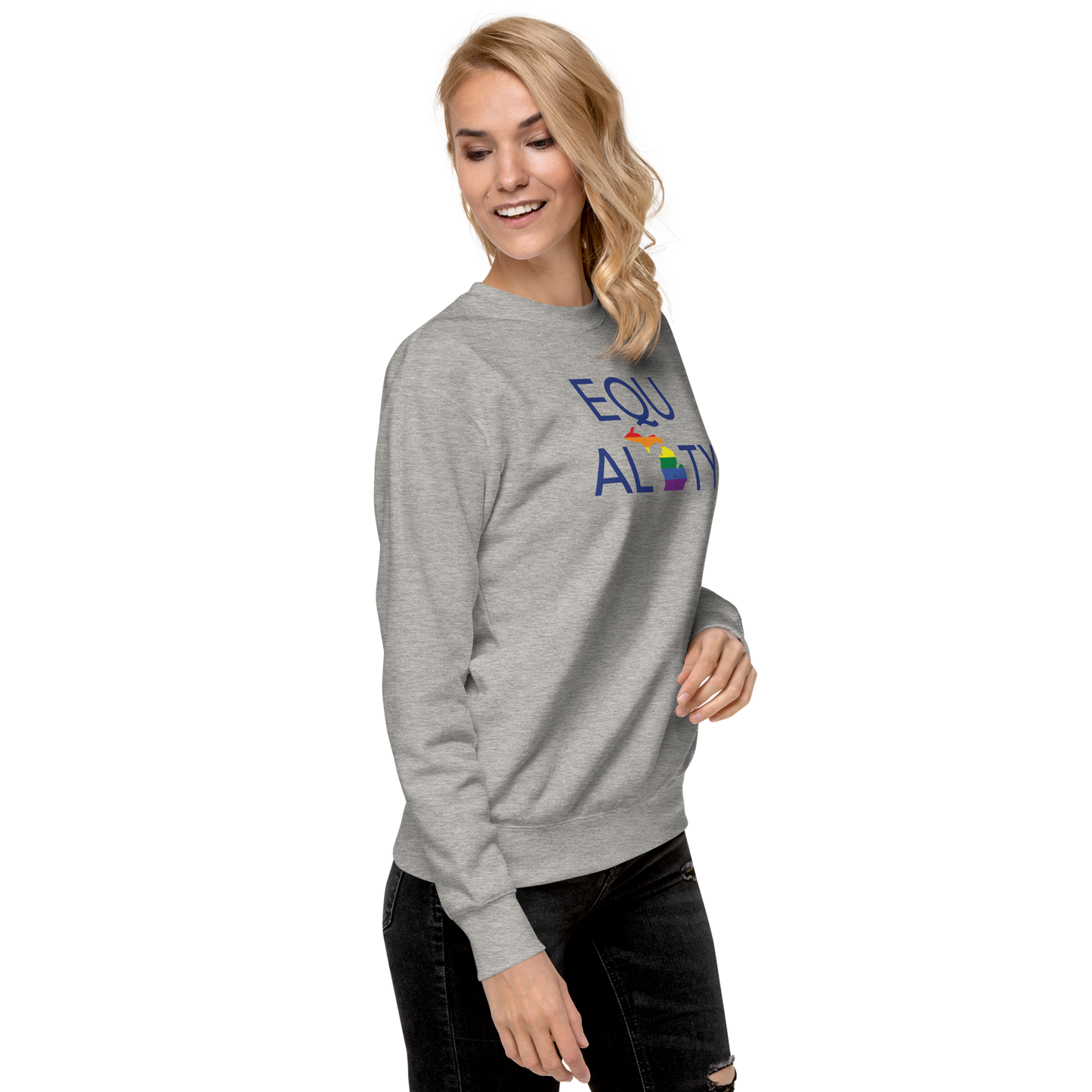 Michigan 'Equality' Premium Sweatshirt (LGBTQ Pride Colors)