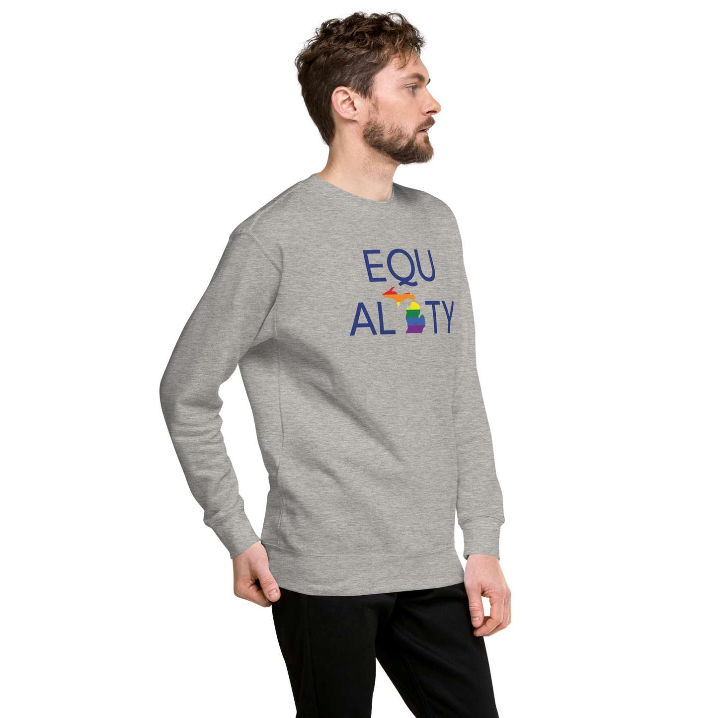 Michigan 'Equality' Premium Sweatshirt (LGBTQ Pride Colors)