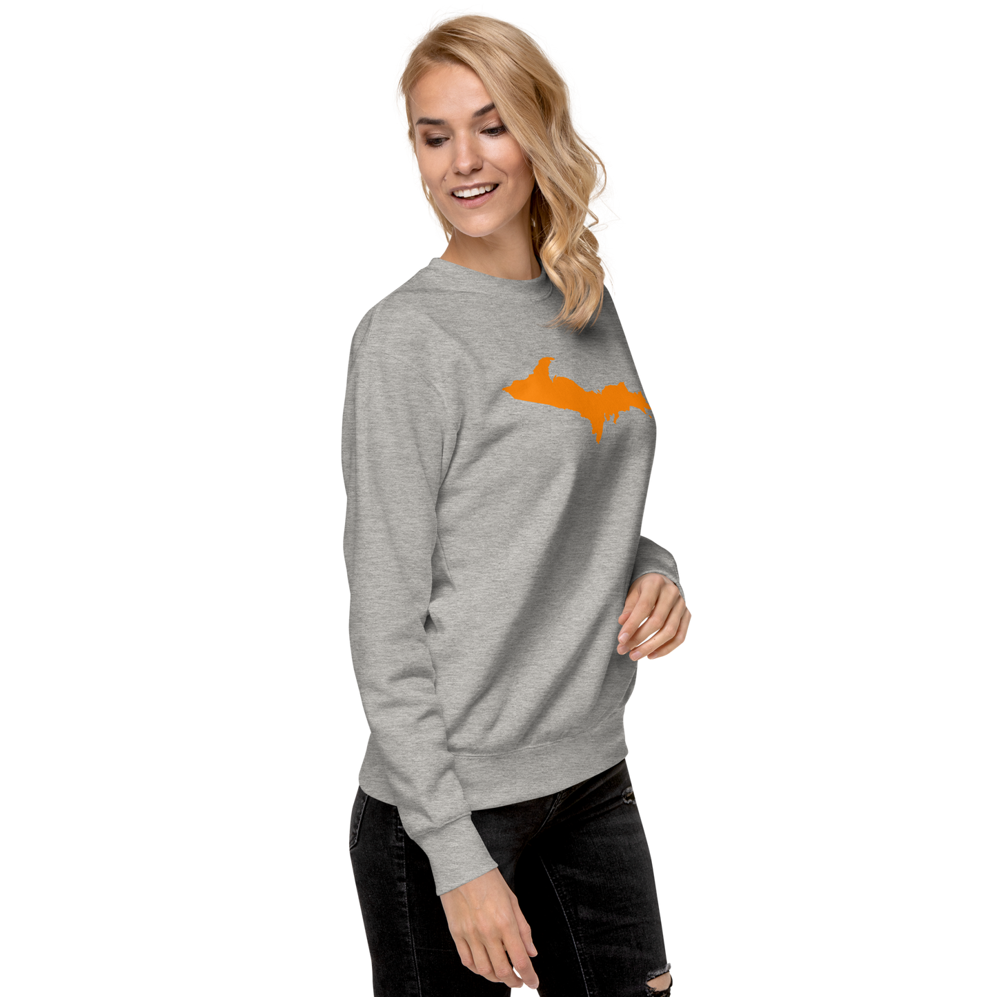 Michigan Upper Peninsula Sweatshirt (w/ Orange UP Outline) | Unisex Premium