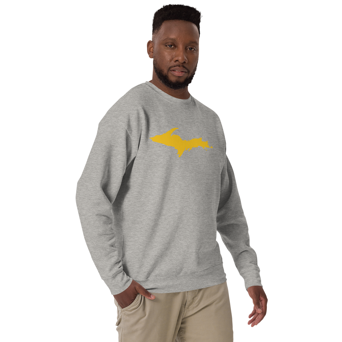 Michigan Upper Peninsula Sweatshirt (w/ Gold UP Outline) | Unisex Premium