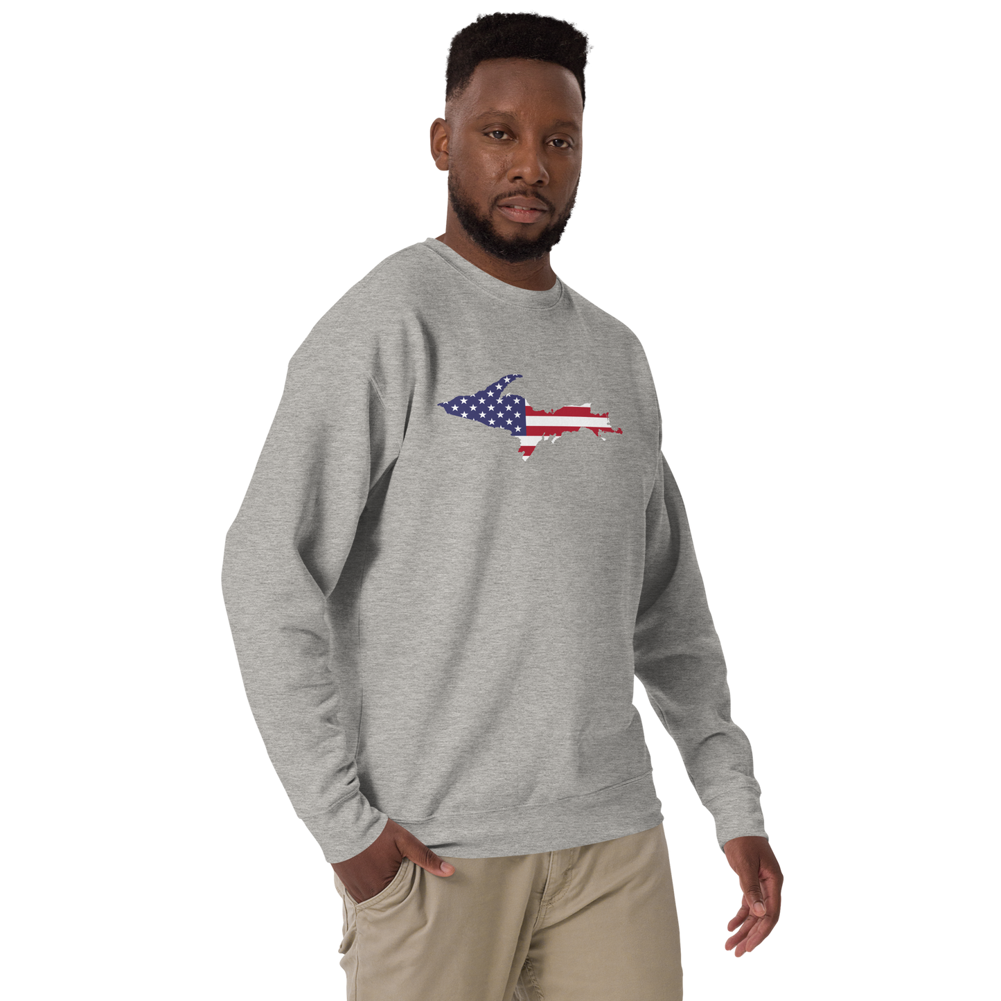 Michigan Upper Peninsula Sweatshirt (w/ UP USA Flag Outline) | Unisex Premium