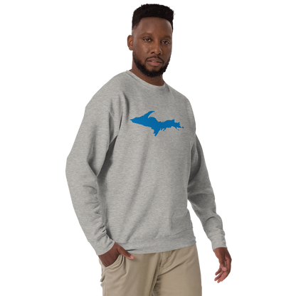 Michigan Upper Peninsula Sweatshirt (w/ Azure UP Outline) | Unisex Premium