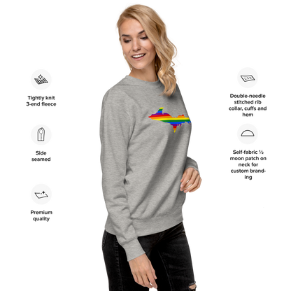 Michigan Upper Peninsula Sweatshirt (w/ UP Pride Flag Outline) | Unisex Premium