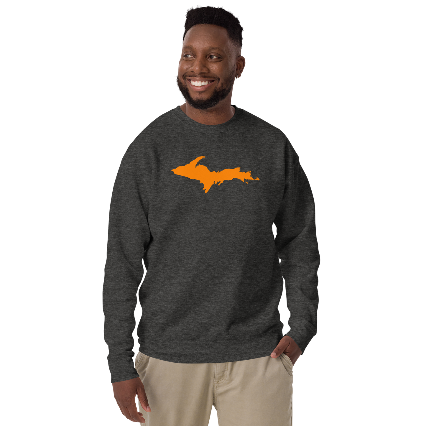 Michigan Upper Peninsula Sweatshirt (w/ Orange UP Outline) | Unisex Premium