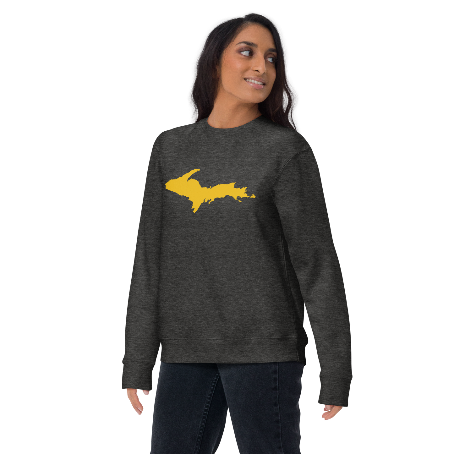 Michigan Upper Peninsula Sweatshirt (w/ Gold UP Outline) | Unisex Premium