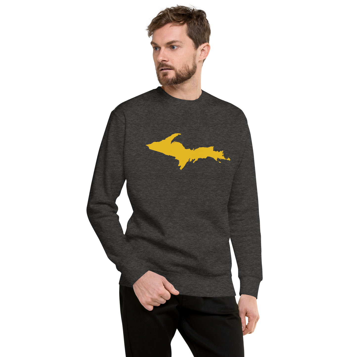 Michigan Upper Peninsula Sweatshirt (w/ Gold UP Outline) | Unisex Premium