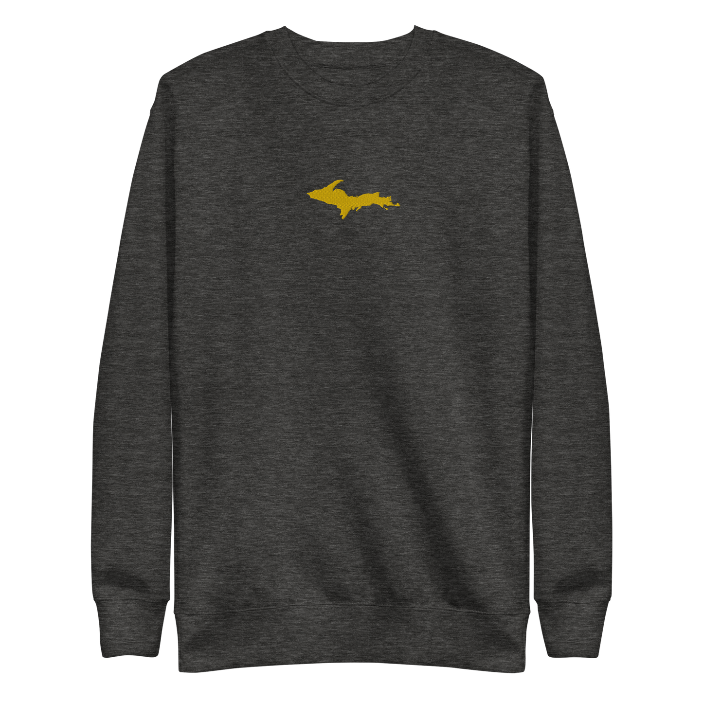 Michigan Upper Peninsula Sweatshirt (w/ Embroidered Gold UP Outline) | Unisex Premium