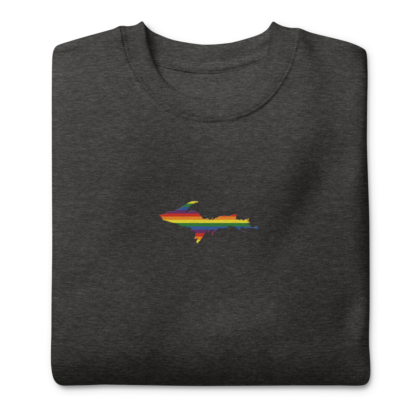 Michigan Upper Peninsula Sweatshirt (w/ Embroidered UP Pride Flag Outline) | Unisex Premium