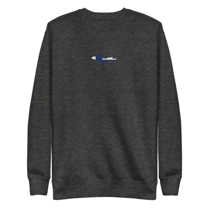 Michigan Upper Peninsula Sweatshirt (Embroidered w/ UP Finland Flag Outline) | Unisex Premium