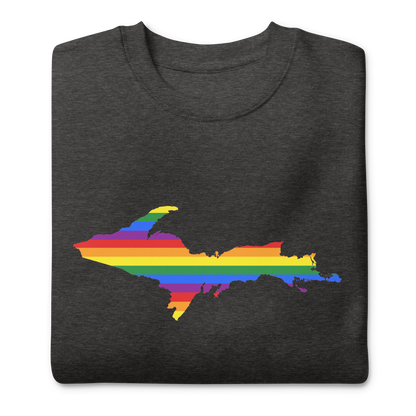 Michigan Upper Peninsula Sweatshirt (w/ UP Pride Flag Outline) | Unisex Premium