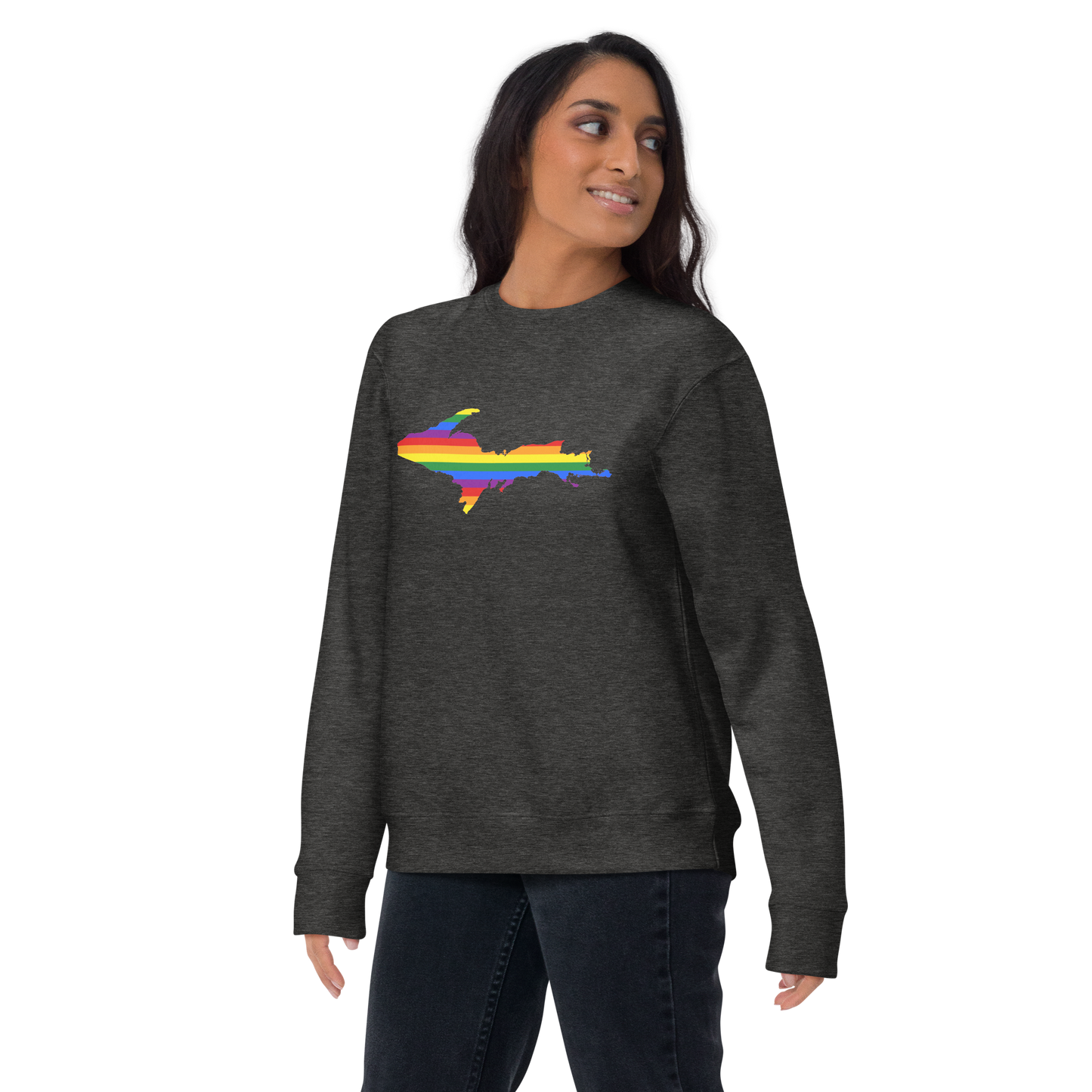 Michigan Upper Peninsula Sweatshirt (w/ UP Pride Flag Outline) | Unisex Premium