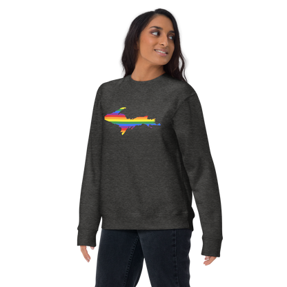 Michigan Upper Peninsula Sweatshirt (w/ UP Pride Flag Outline) | Unisex Premium