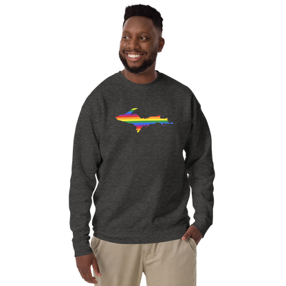 Michigan Upper Peninsula Sweatshirt (w/ UP Pride Flag Outline) | Unisex Premium