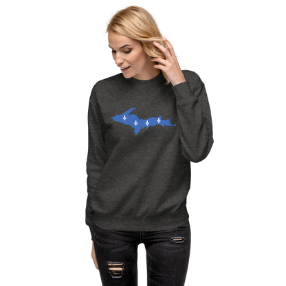 Michigan Upper Peninsula Sweatshirt (w/ UP Quebec Flag Outline) | Unisex Premium