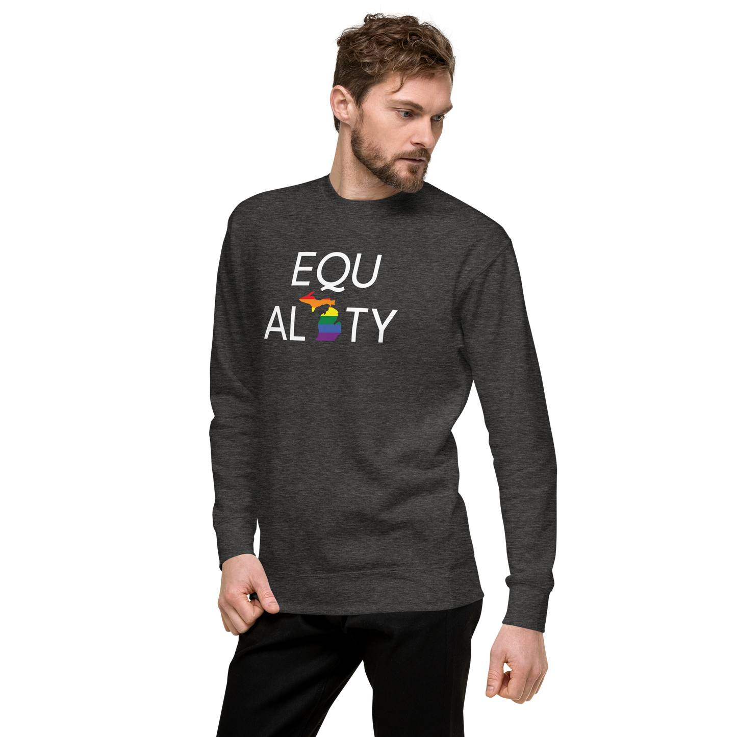 Michigan 'Equality' Premium Sweatshirt (LGBTQ Pride Colors)