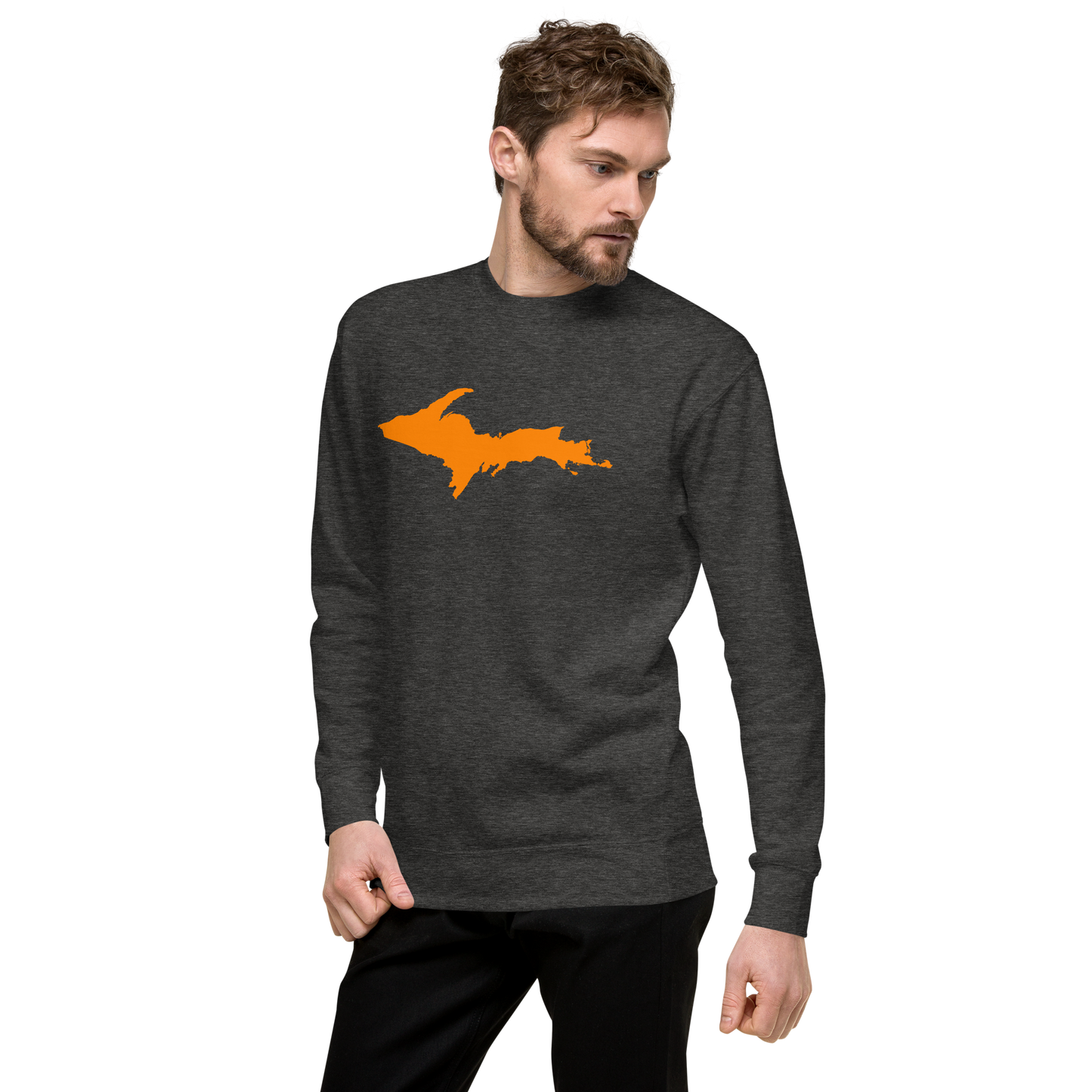 Michigan Upper Peninsula Sweatshirt (w/ Orange UP Outline) | Unisex Premium