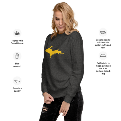 Michigan Upper Peninsula Sweatshirt (w/ Gold UP Outline) | Unisex Premium