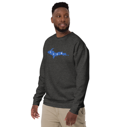 Michigan Upper Peninsula Sweatshirt (w/ UP Quebec Flag Outline) | Unisex Premium