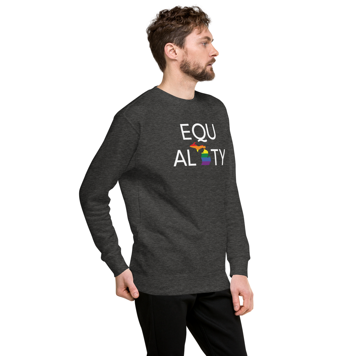 Michigan 'Equality' Premium Sweatshirt (LGBTQ Pride Colors)