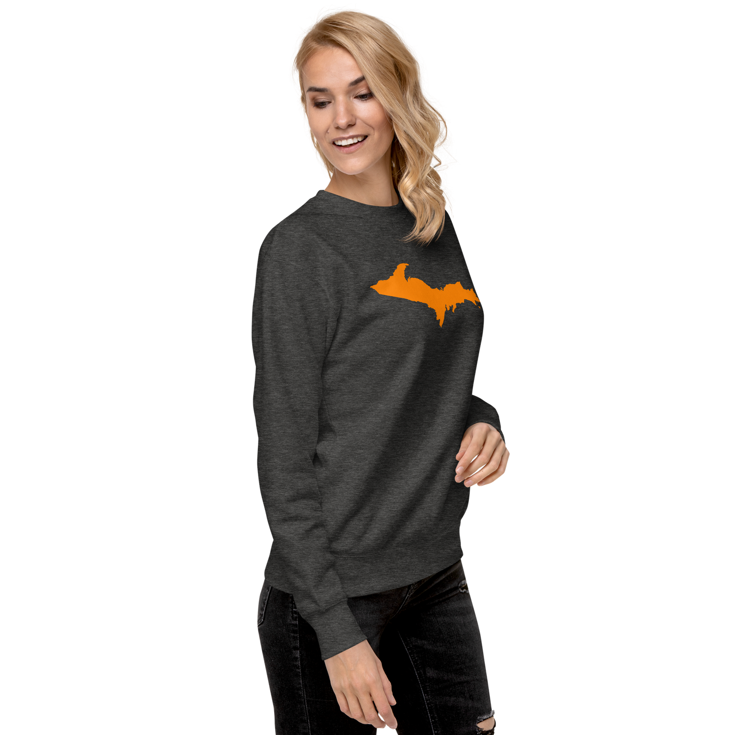 Michigan Upper Peninsula Sweatshirt (w/ Orange UP Outline) | Unisex Premium