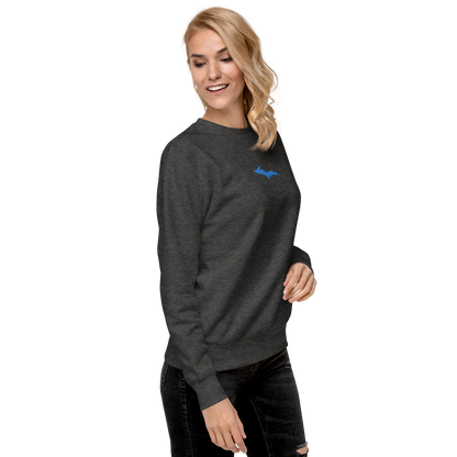 Michigan Upper Peninsula Sweatshirt (w/ Embroidered Azure UP Outline) | Unisex Premium