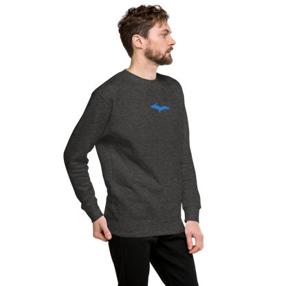 Michigan Upper Peninsula Sweatshirt (w/ Embroidered Azure UP Outline) | Unisex Premium