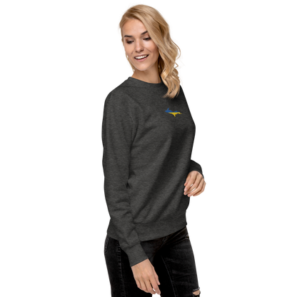 Michigan Upper Peninsula Sweatshirt (Embroidered w/ UP Ukraine Flag Outline) | Unisex Premium