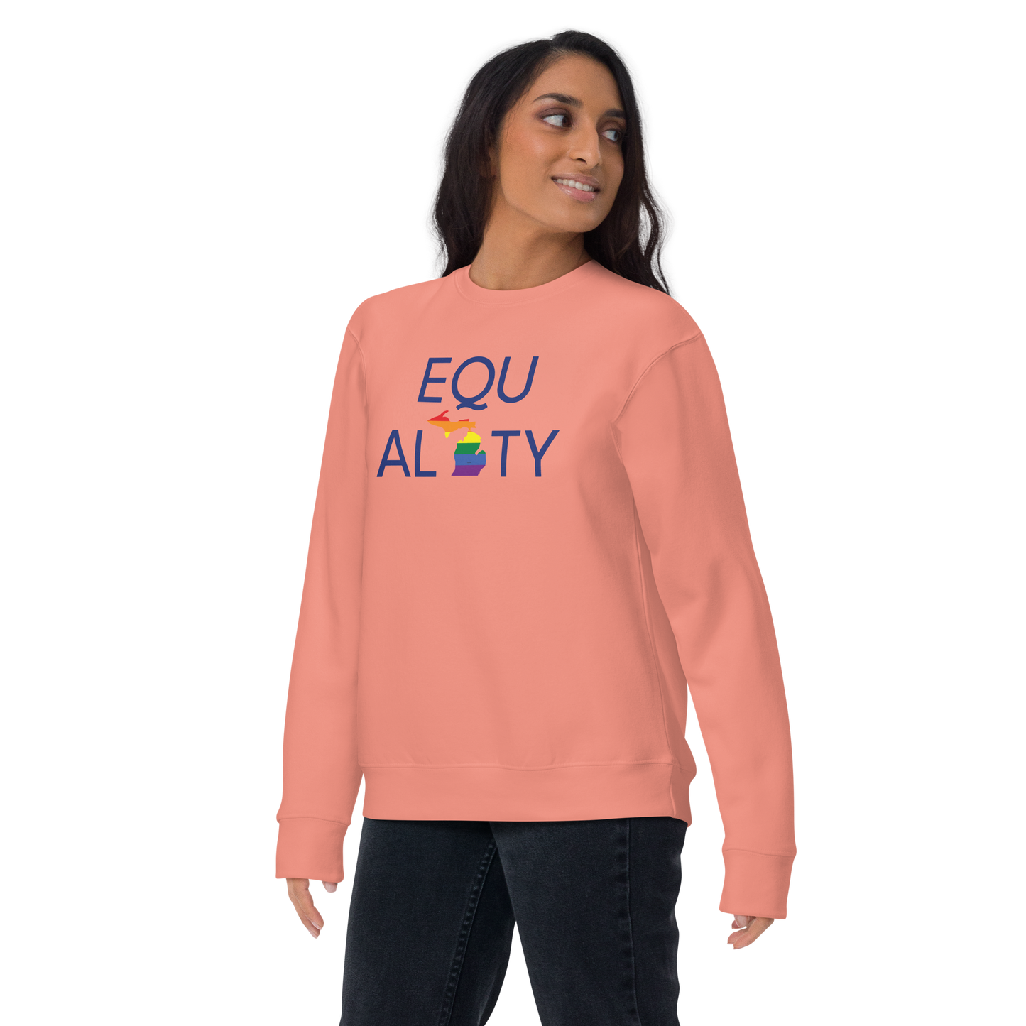 Michigan 'Equality' Premium Sweatshirt (LGBTQ Pride Colors)