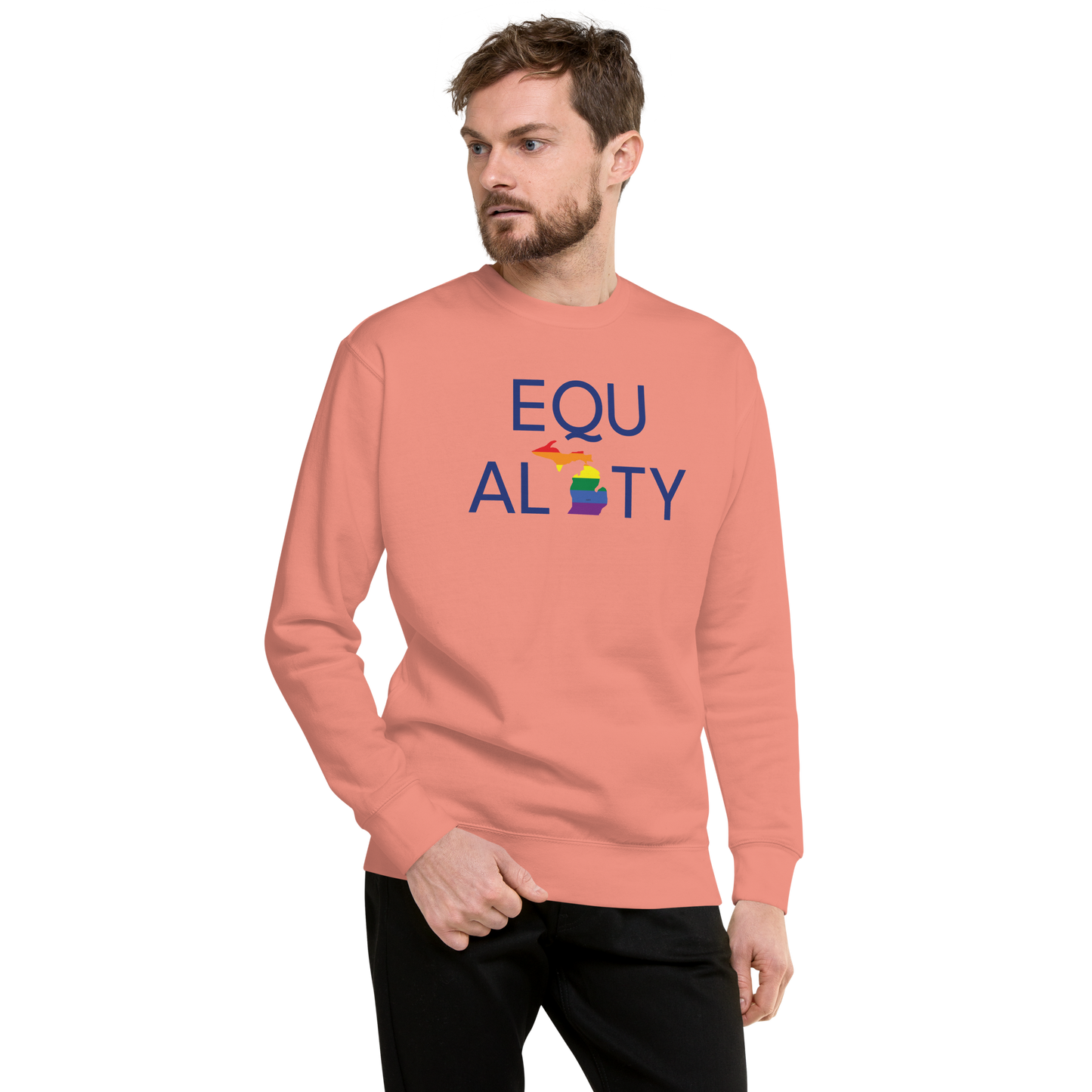 Michigan 'Equality' Premium Sweatshirt (LGBTQ Pride Colors)