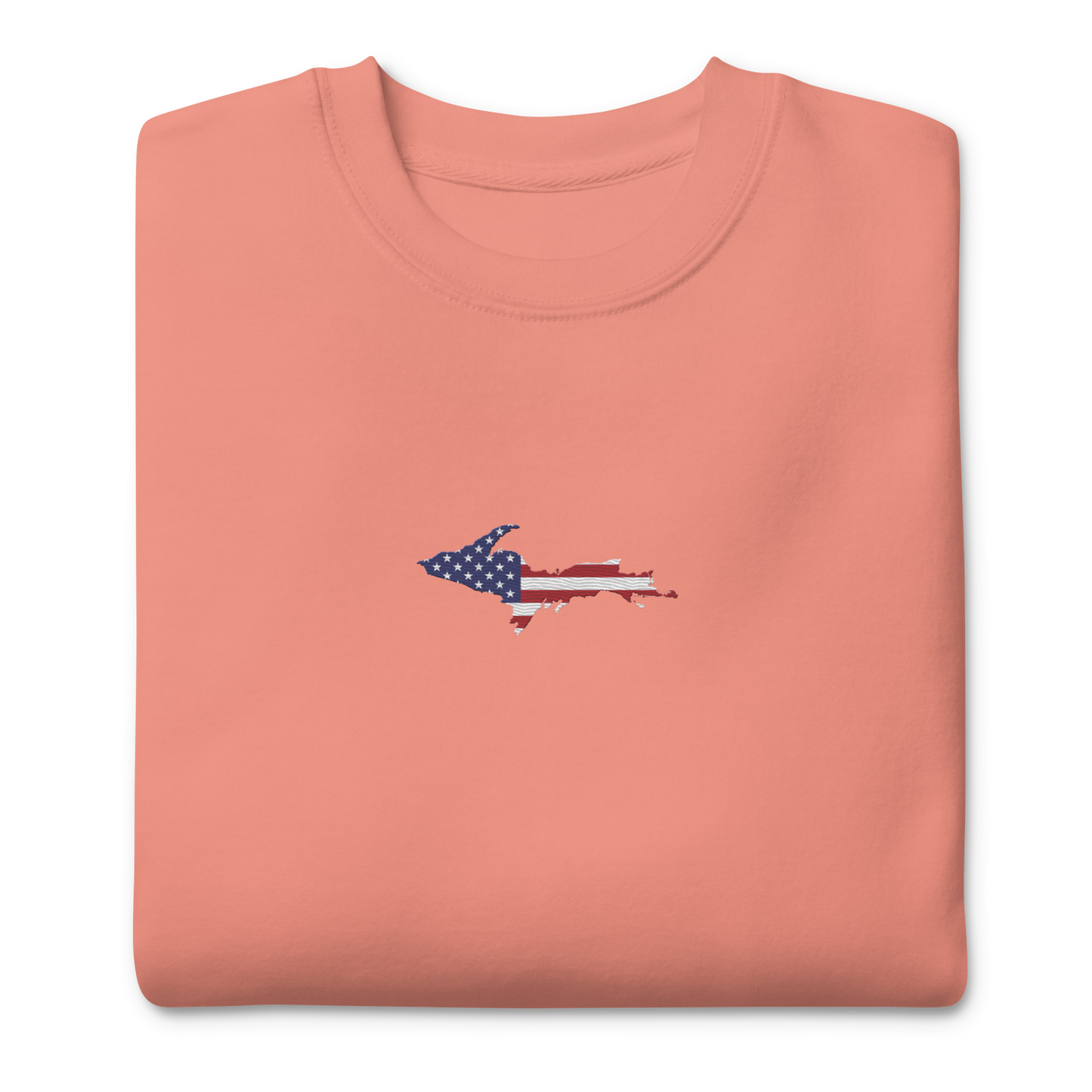 Michigan Upper Peninsula Sweatshirt (w/ Embroidered UP USA Flag Outline) | Unisex Premium